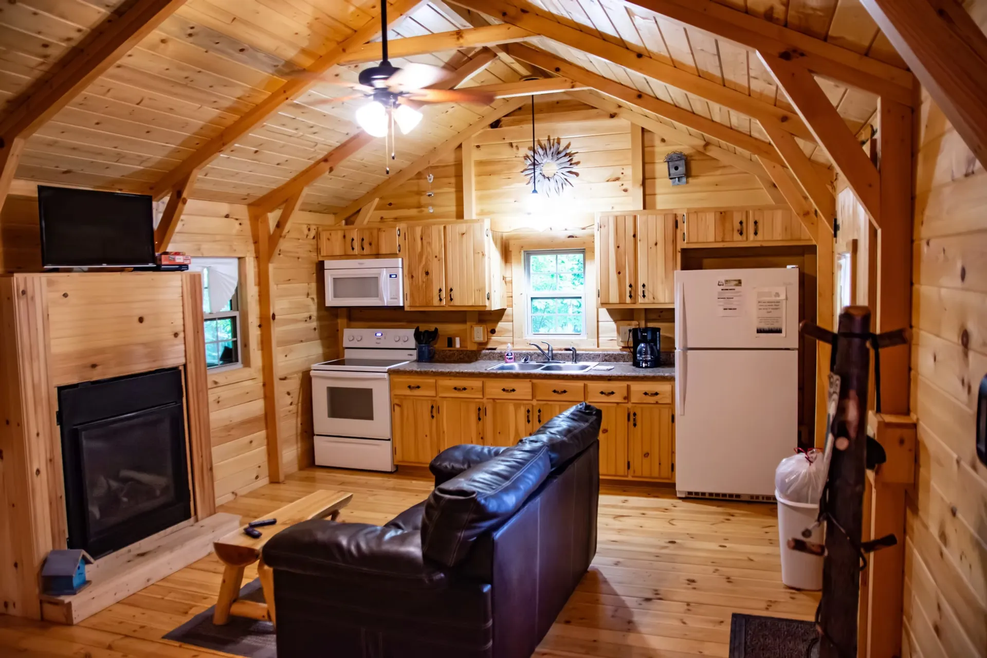 Professional marketing photo of Settlers Roost cabin rental in Hocking Hills Ohio